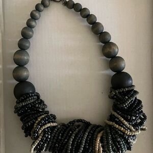 Elegant Black and Gray Beaded Necklace